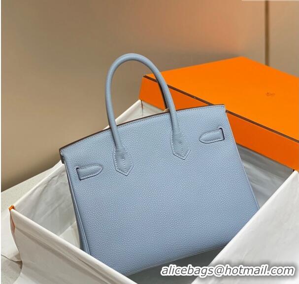 Traditional Specials Hermes Birkin 30cm Bag in Togo Leather 1227 Line Blue 2023