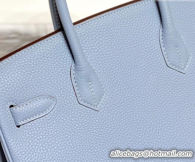 Traditional Specials Hermes Birkin 30cm Bag in Togo Leather 1227 Line Blue 2023