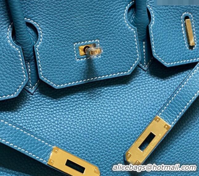 Low Cost Hermes Birkin 30cm Bag in Togo Leather 1227 Denim Blue 2023