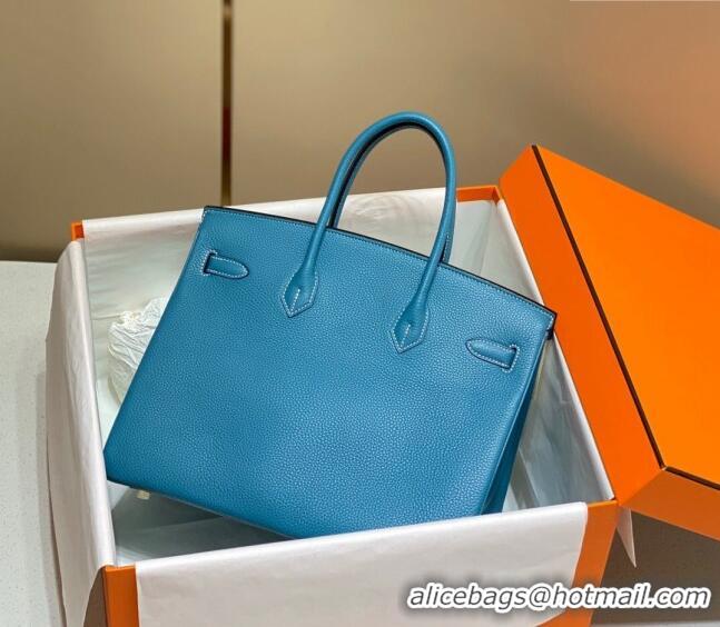 Low Cost Hermes Birkin 30cm Bag in Togo Leather 1227 Denim Blue 2023