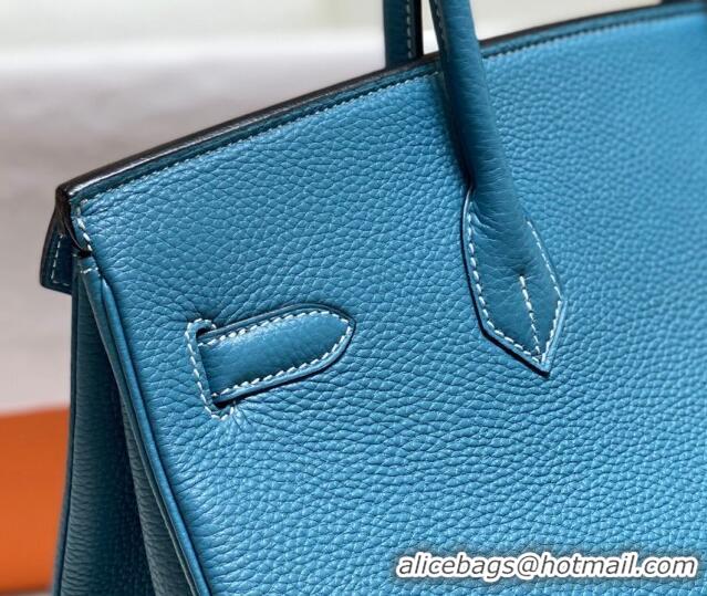 Low Cost Hermes Birkin 30cm Bag in Togo Leather 1227 Denim Blue 2023