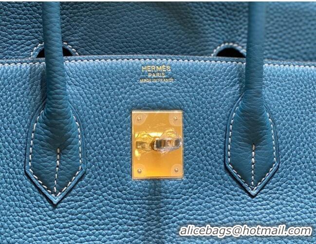 Low Cost Hermes Birkin 30cm Bag in Togo Leather 1227 Denim Blue 2023