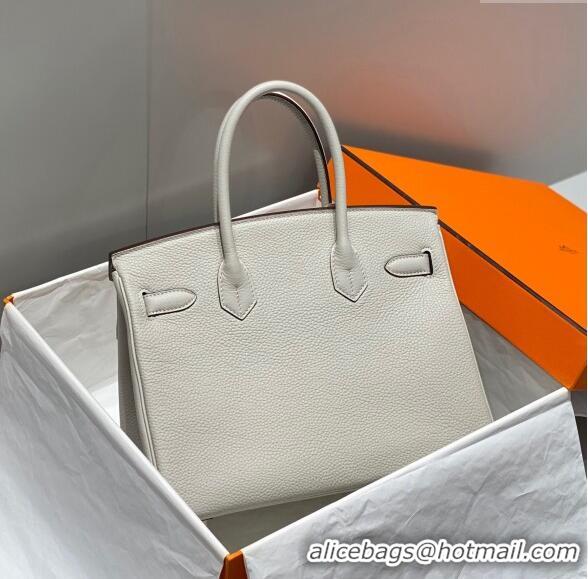 Unique Style Hermes Birkin 30cm Bag in Togo Leather 1227 Pearl Grey 2023