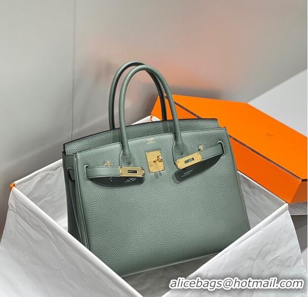 Top Quality Hermes Birkin 30cm Bag in Togo Leather 1227 Almond Green 2023