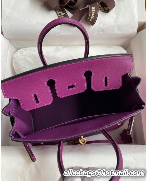 Good Looking Hermes Birkin 30cm Bag in Original Swift Leather H30 Anemones Purple/Gold 2024 (Full Handmade)