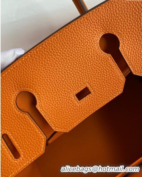 Well Crafted Hermes Birkin 30cm Bag in Original Togo Leather H30 Orange/Gold 2024 (Full Handmade)