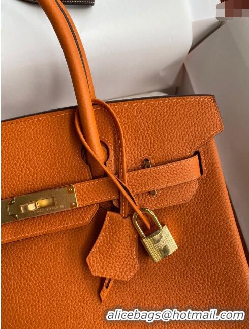 Well Crafted Hermes Birkin 30cm Bag in Original Togo Leather H30 Orange/Gold 2024 (Full Handmade)