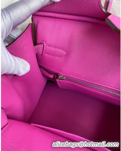 Luxurious Hermes Birkin 30cm Bag in Original Togo Leather H30 Yulan Pink/Silver 2024 (Full Handmade)