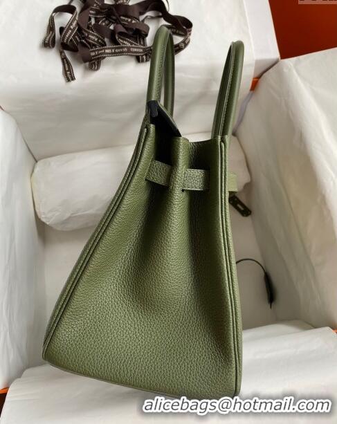 Good Looking Hermes Birkin 30cm Bag in Original Togo Leather H30 Jungle Green/Gold 2024 (Full Handmade)