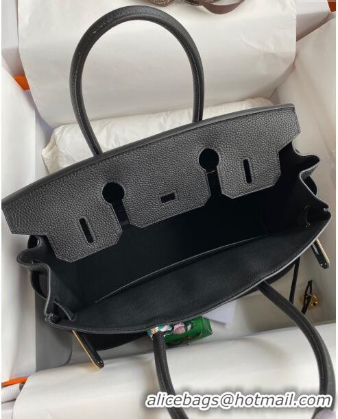 Top Quality Hermes Birkin 30cm Bag in Original Togo Leather H30 Black/Gold 2024 (Full Handmade)