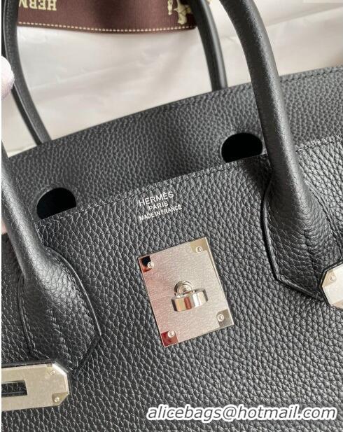 New Style Hermes Birkin 30cm Bag in Original Togo Leather H30 Black/Silver 2024 (Full Handmade)