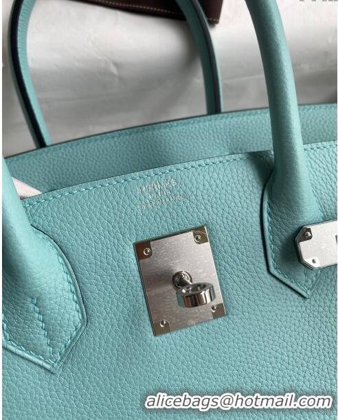 Promotional Hermes Birkin 30cm Bag in Original Togo Leather Macaron H30 Blue/Silver 2024 (Full Handmade)