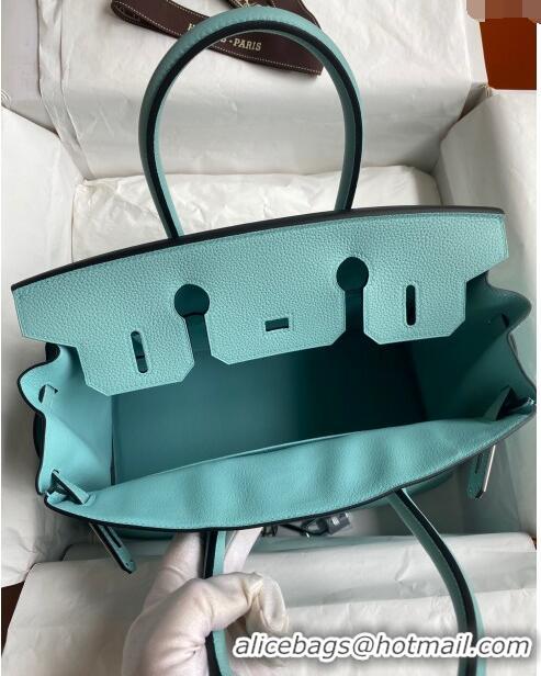 Promotional Hermes Birkin 30cm Bag in Original Togo Leather Macaron H30 Blue/Silver 2024 (Full Handmade)