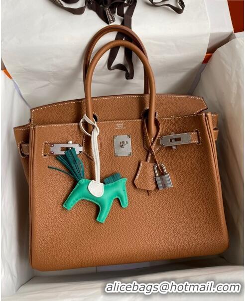 Shop Discount Hermes Birkin 30cm Bag in Original Togo Leather H30 Brown/Silver 2024 (Full Handmade)