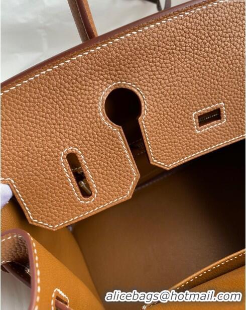 Shop Discount Hermes Birkin 30cm Bag in Original Togo Leather H30 Brown/Silver 2024 (Full Handmade)