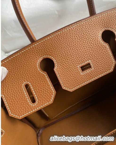 Market Sells Hermes Birkin 30cm Bag in Original Togo Leather H30 Brown/Gold 2024 (Full Handmade)