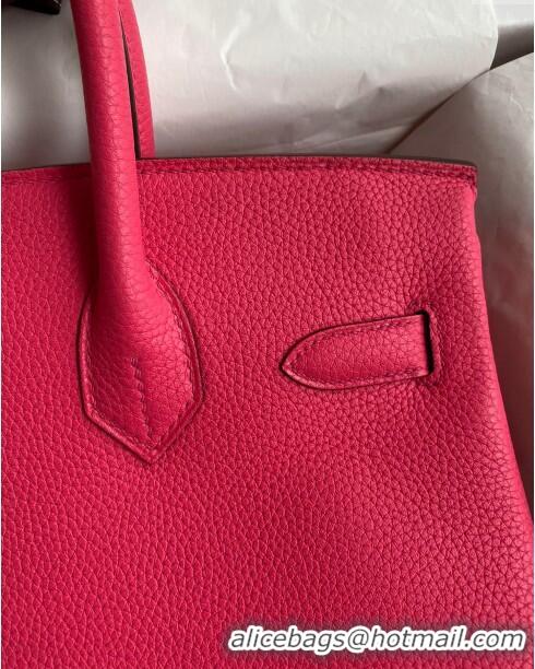 Grade Quality Hermes Birkin 30cm Bag in Original Togo Leather H30 Rosy/Gold 2024 (Full Handmade)