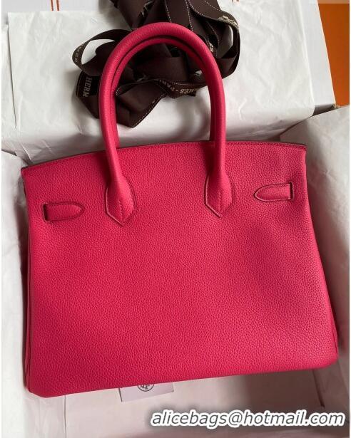 Grade Quality Hermes Birkin 30cm Bag in Original Togo Leather H30 Rosy/Gold 2024 (Full Handmade)