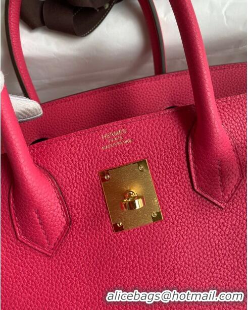 Grade Quality Hermes Birkin 30cm Bag in Original Togo Leather H30 Rosy/Gold 2024 (Full Handmade)