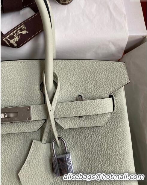 Best Grade Hermes Birkin 30cm Bag in Original Togo Leather H30 Crystal Grey/Silver 2024 (Full Handmade)