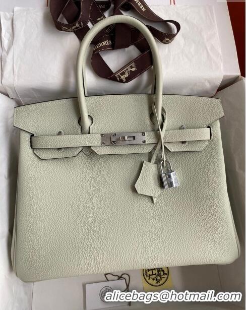 Best Grade Hermes Birkin 30cm Bag in Original Togo Leather H30 Crystal Grey/Silver 2024 (Full Handmade)