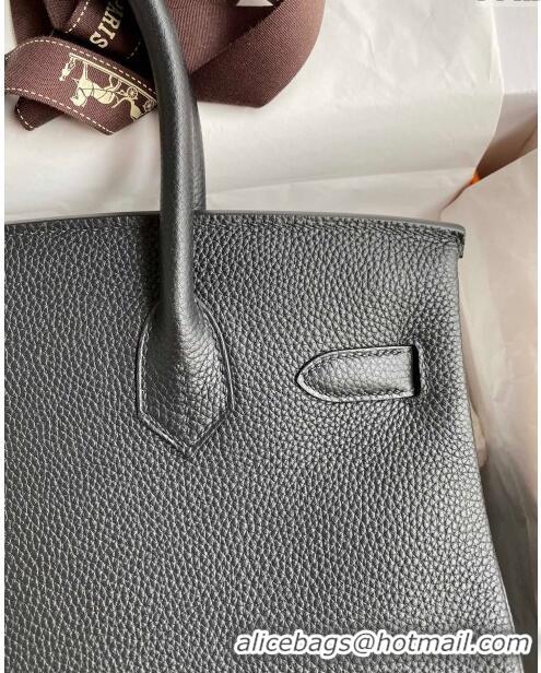 Grade Quality Hermes Birkin 35cm Bag in Original Togo Leather H35 Black/Silver 2024 (Full Handmade)