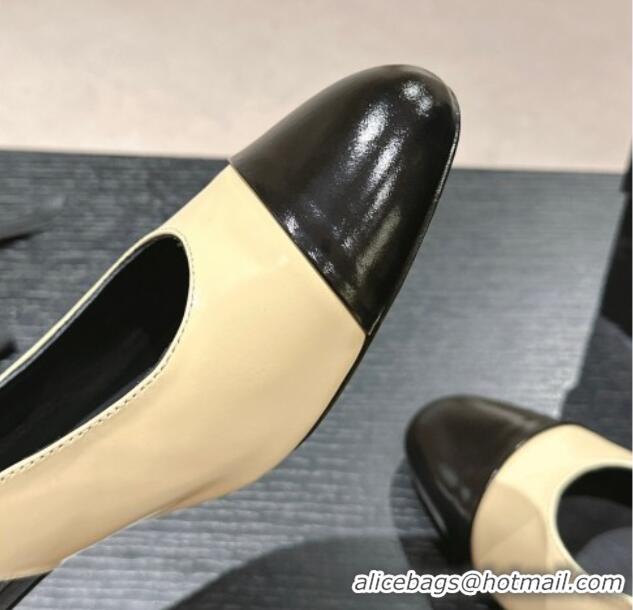 Discount Chanel Calfskin Slingback Pumps 5cm with Side CC G45566 Yellow/Black 424002