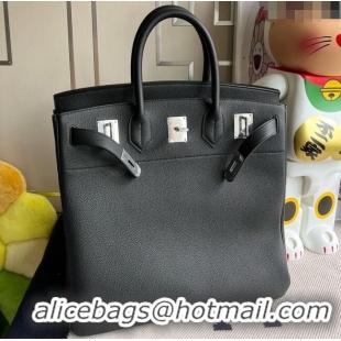 Super Quality Hermes Hac Birkin 40 Bag in Togo Leather H40 Black/Silver 2024(Half Handmade)