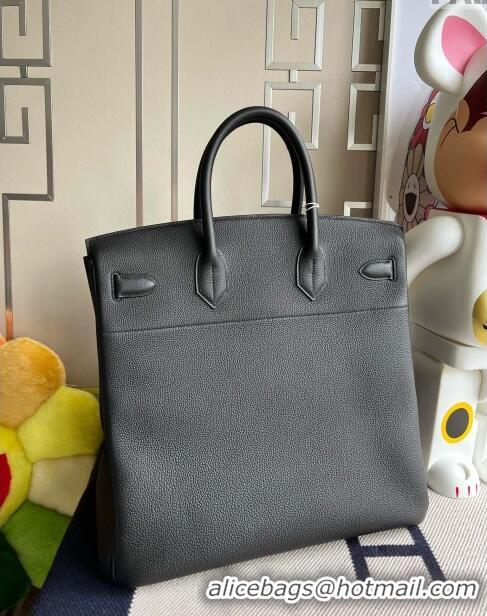 Super Quality Hermes Hac Birkin 40 Bag in Togo Leather H40 Black/Silver 2024(Half Handmade)