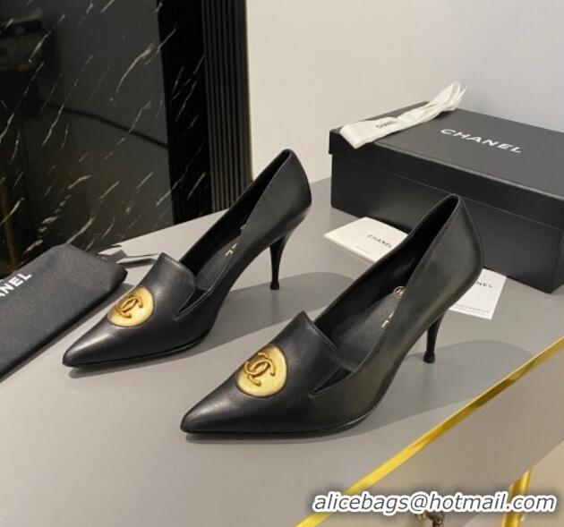 Buy Luxury Chanel Vintage Lambskin Pumps 7.5cm Black 424019