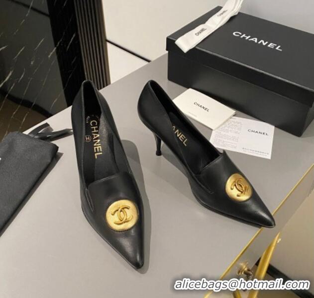 Buy Luxury Chanel Vintage Lambskin Pumps 7.5cm Black 424019