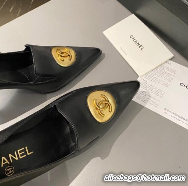 Buy Luxury Chanel Vintage Lambskin Pumps 7.5cm Black 424019