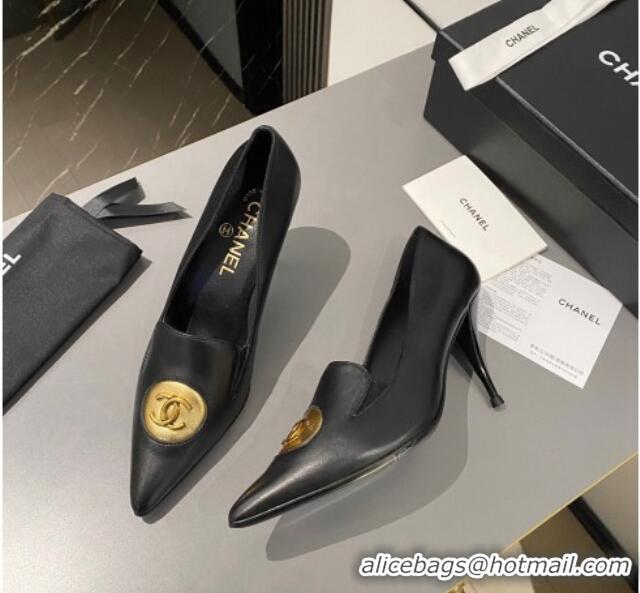 Buy Luxury Chanel Vintage Lambskin Pumps 7.5cm Black 424019