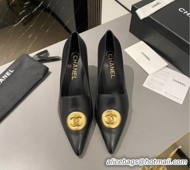 Buy Luxury Chanel Vintage Lambskin Pumps 7.5cm Black 424019