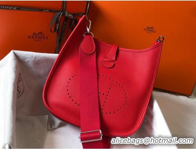 Top Quality Hermes Evelyne Bag 29cm in Togo Leather H7056 Red 2023