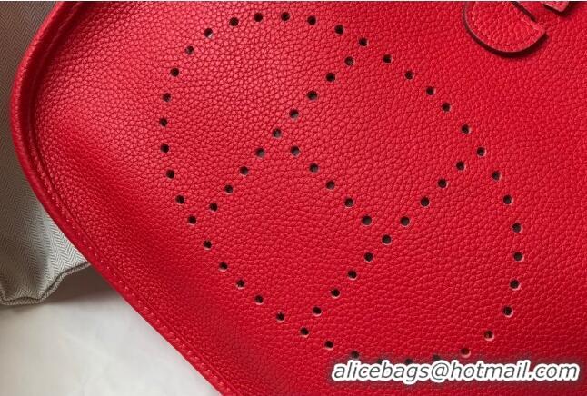 Top Quality Hermes Evelyne Bag 29cm in Togo Leather H7056 Red 2023