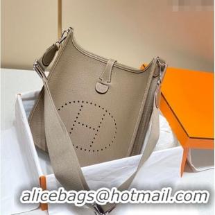 New Fashion Hermes Evelyne Bag 29cm in Togo Calfskin H7056 Elephant Grey 2023