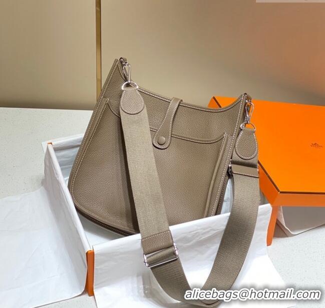 New Fashion Hermes Evelyne Bag 29cm in Togo Calfskin H7056 Elephant Grey 2023