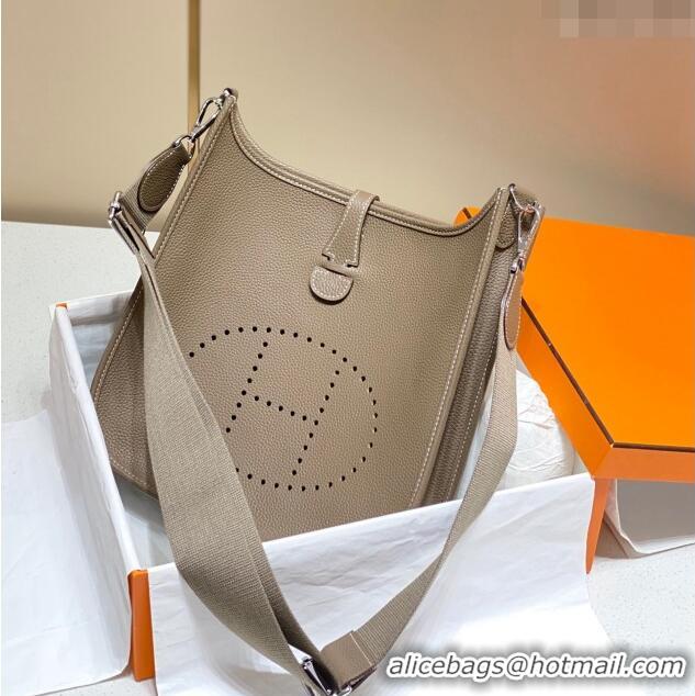 New Fashion Hermes Evelyne Bag 29cm in Togo Calfskin H7056 Elephant Grey 2023