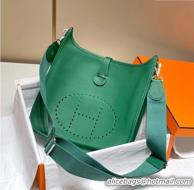 Well Crafted Hermes Evelyne Bag 29cm in Togo Leather H7056 Emerald Green 2023