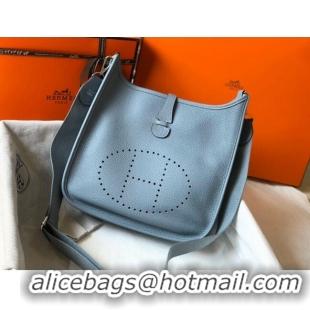 Well Crafted Hermes Evelyne Bag 29cm in Togo Leather H7056 Linen Blue 2023