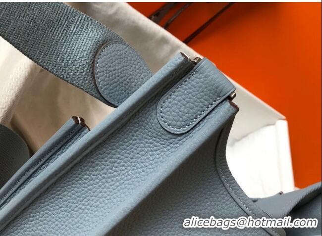 Well Crafted Hermes Evelyne Bag 29cm in Togo Leather H7056 Linen Blue 2023