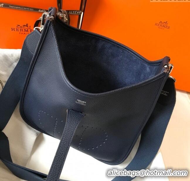 Inexpensive Hermes Evelyne Bag 29cm in Togo Leather H7056 Stone Blue 2023