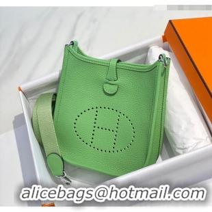 Luxury Cheap Hermes Evelyne Mini Bag 18cm in Togo Leather H7056 Avocado Green 2023