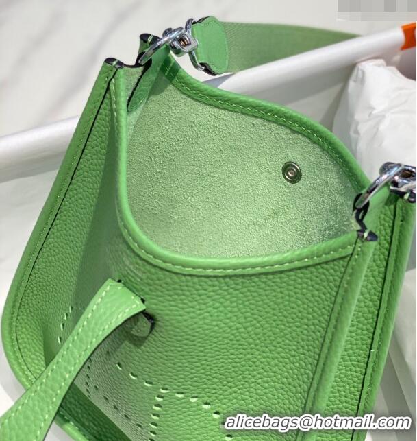 Luxury Cheap Hermes Evelyne Mini Bag 18cm in Togo Leather H7056 Avocado Green 2023