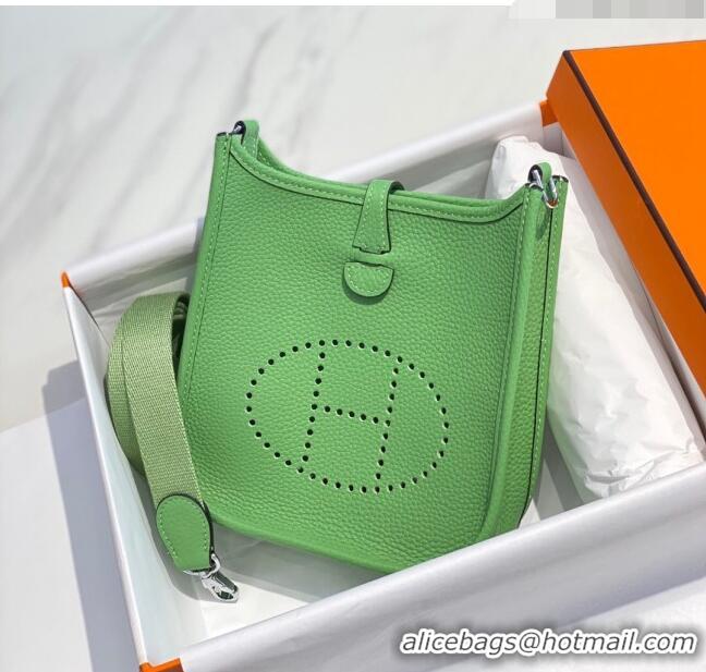 Luxury Cheap Hermes Evelyne Mini Bag 18cm in Togo Leather H7056 Avocado Green 2023