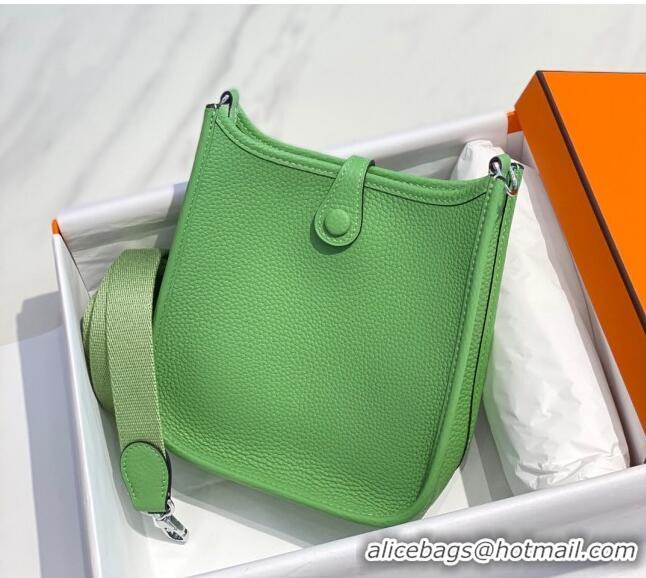 Luxury Cheap Hermes Evelyne Mini Bag 18cm in Togo Leather H7056 Avocado Green 2023