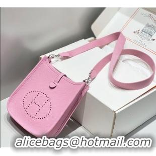 Good Taste Hermes Evelyne Mini Bag 18cm in Togo Calfskin H1048 Mallow Purple 2023 (Half Handmade)