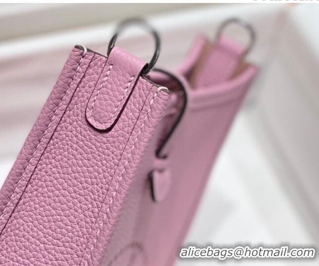 Good Taste Hermes Evelyne Mini Bag 18cm in Togo Calfskin H1048 Mallow Purple 2023 (Half Handmade)