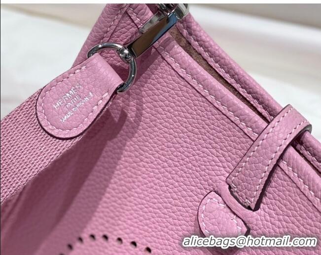 Good Taste Hermes Evelyne Mini Bag 18cm in Togo Calfskin H1048 Mallow Purple 2023 (Half Handmade)